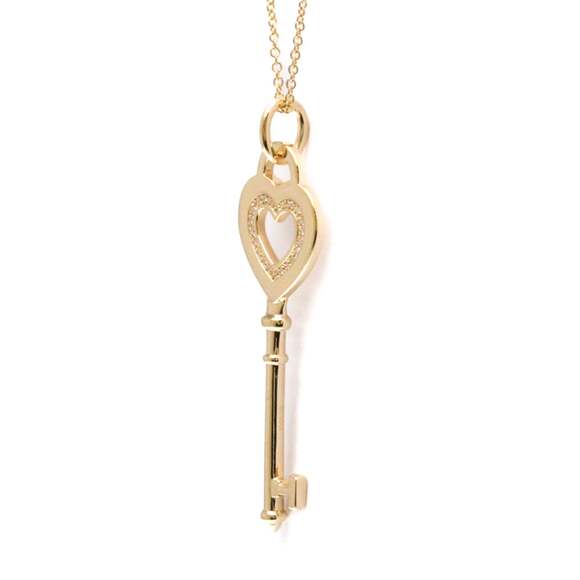 TIFFANY 18k Gold Diamond Heart Necklace
